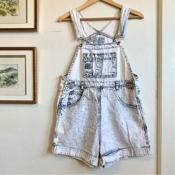 VTG Squeeze 80s 90s Short Overalls Shortalls - Picture 1 of 9